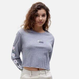 Vans Women's TRINKETZ Long Sleeve Crop T-Shirt (Grey)